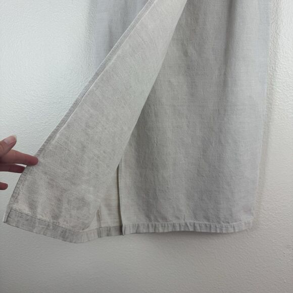 Vintage Cherokee Linen Cotton Lagenlook Casual Midi Wrap Skirt Cream 8 Small - Picture 7 of 15